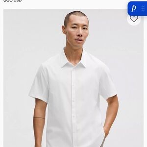 lululemon athletica Men's White Casual Button Down Shirt